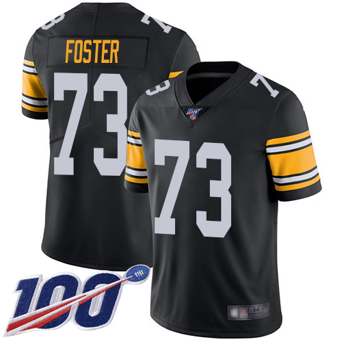 Men Pittsburgh Steelers Football 73 Limited Black Ramon Foster Alternate 100th Season Vapor Untouchable Nike NFL Jersey